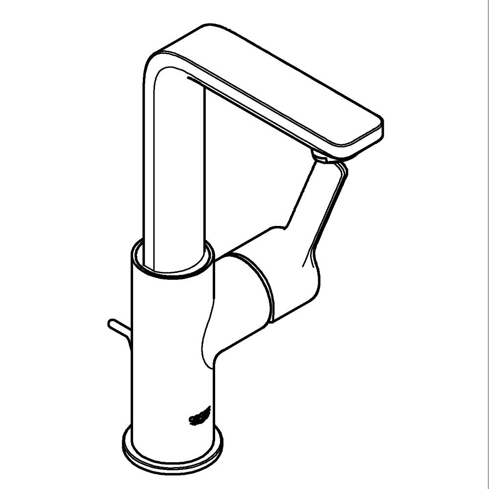 Lineare Tek kumandalı lavabo bataryası 1/2" L-Boyut teknik çizim
