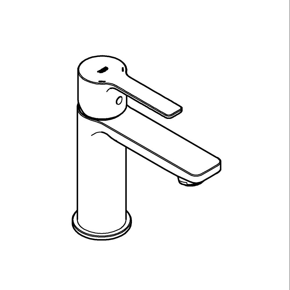 Lineare Tek kumandalı lavabo bataryası 1/2" XS-Boyut teknik çizim