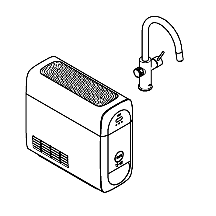 GROHE Blue Home C-spout starter kit with Pull-Out spout ölçü ve teknik çizim