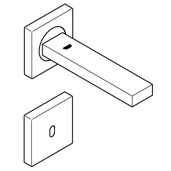 Eurocube E Ankastre fotoselli lavabo bataryası, tek su girişli ölçü ve teknik çizim