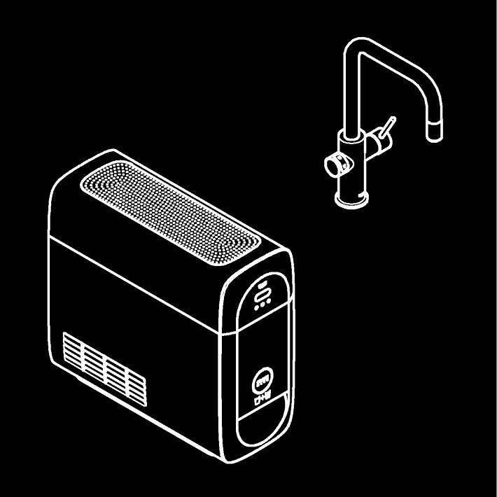 GROHE Blue Home U-spout starter kit with pull-out mousseur ölçü ve teknik çizim