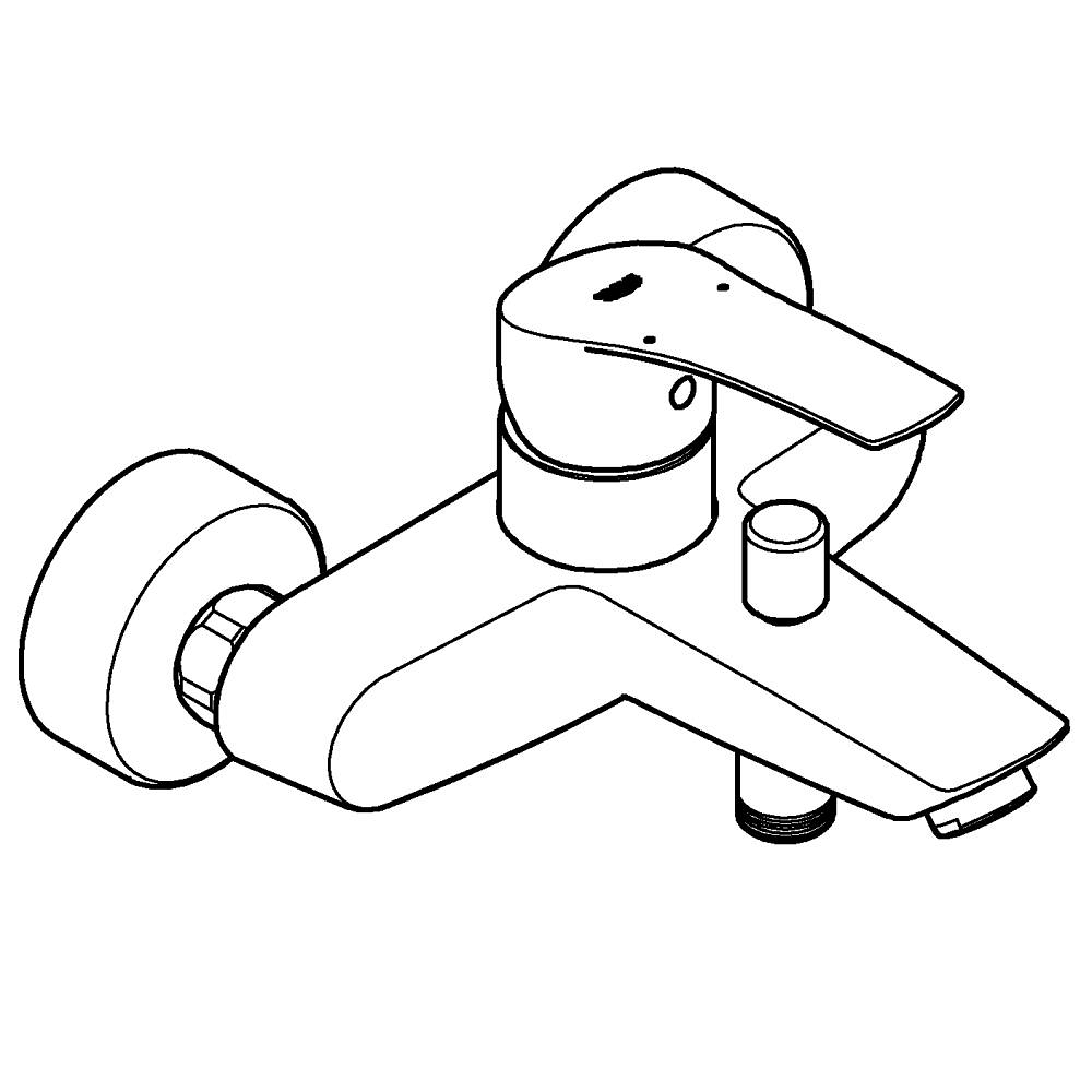 Tek kumandalı banyo bataryası teknik çizim