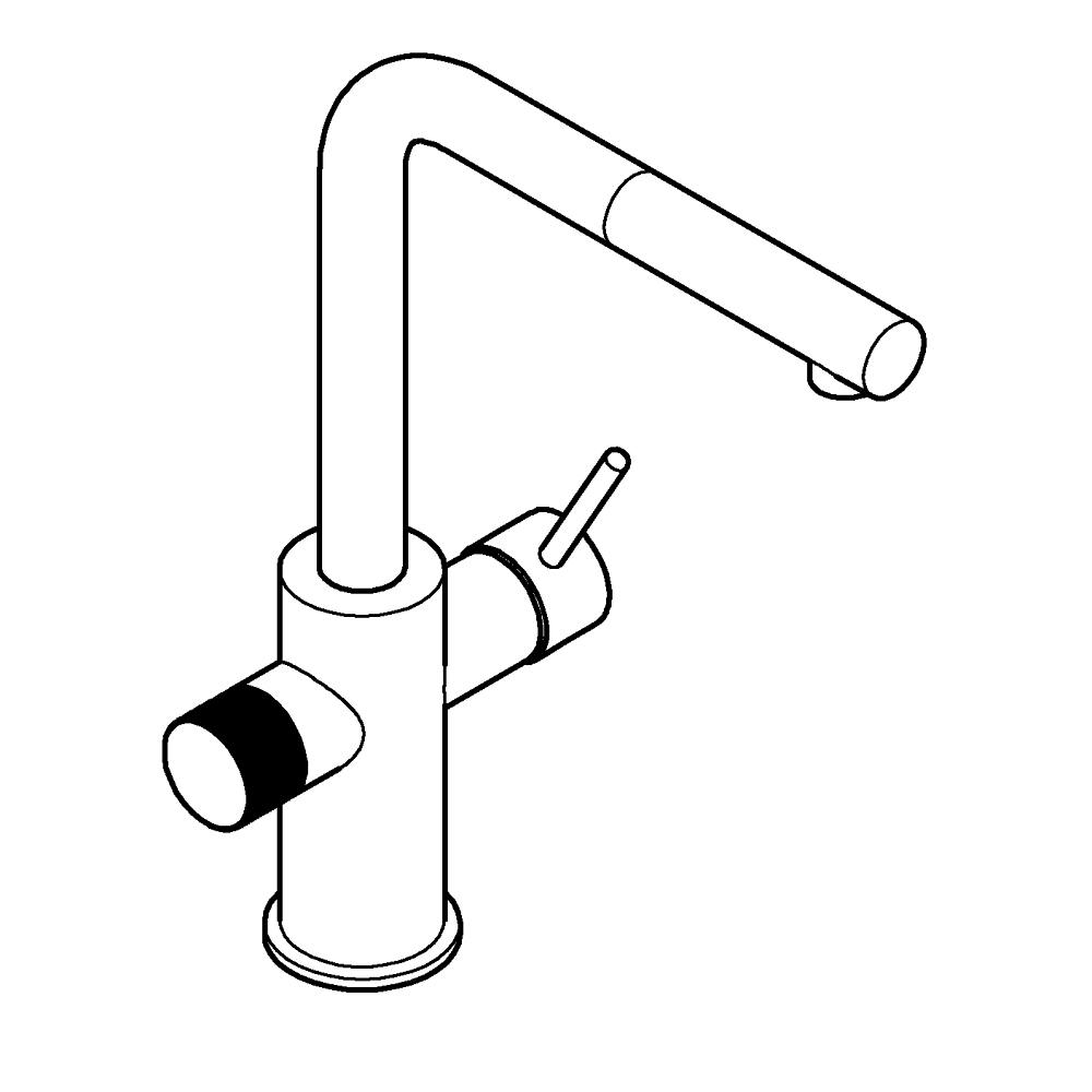 Filter faucet with Pull-Out spout teknik çizim