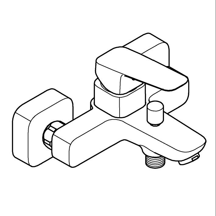 GROHE Cubeo Tek kumandalı banyo bataryası ölçü ve teknik çizim
