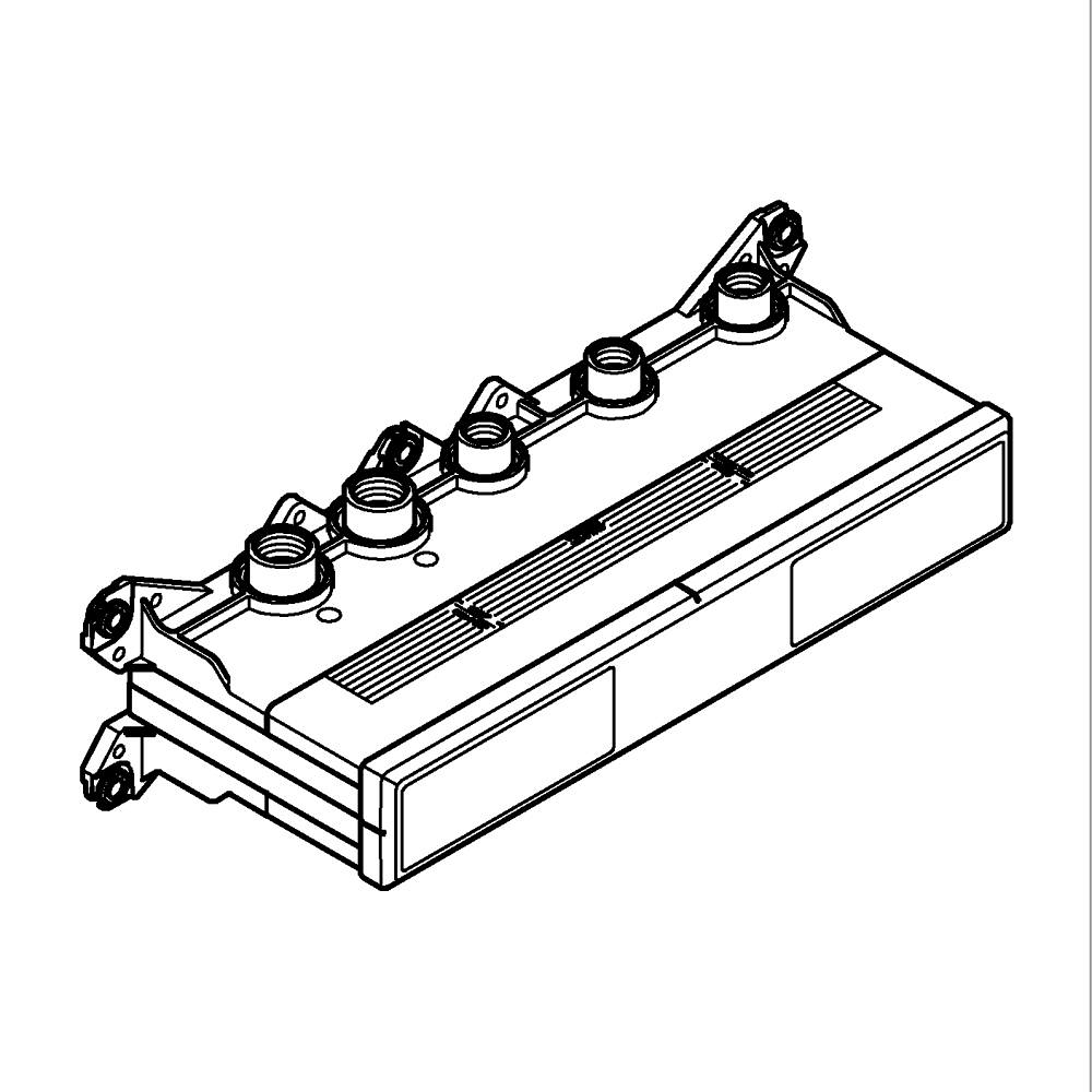 Thermostatic concealed installation box with 3 valves teknik çizim