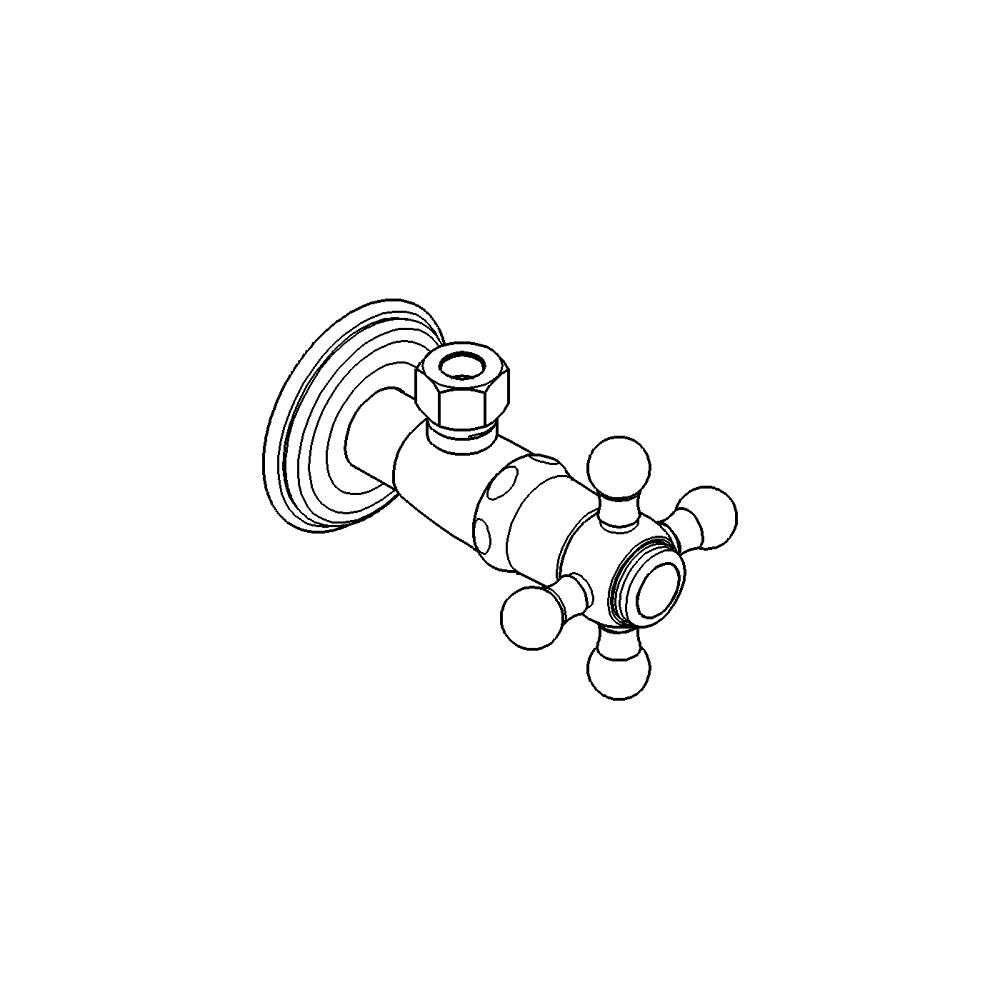 Eckventil, 1/2" teknik çizim