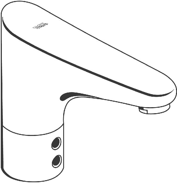 Infrarot-Elektronik für Waschtisch, 1/2" ohne Mischung teknik çizim
