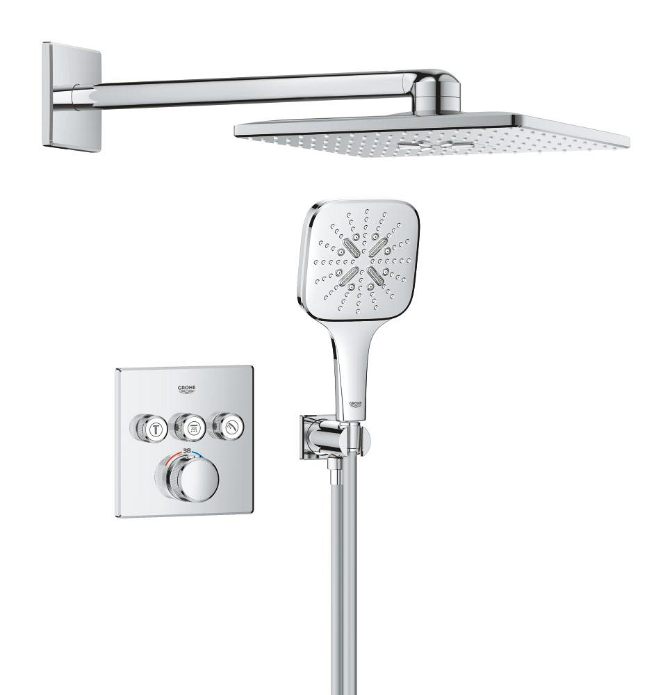 Concealed shower system with Rainshower SmartActive 310 Cube