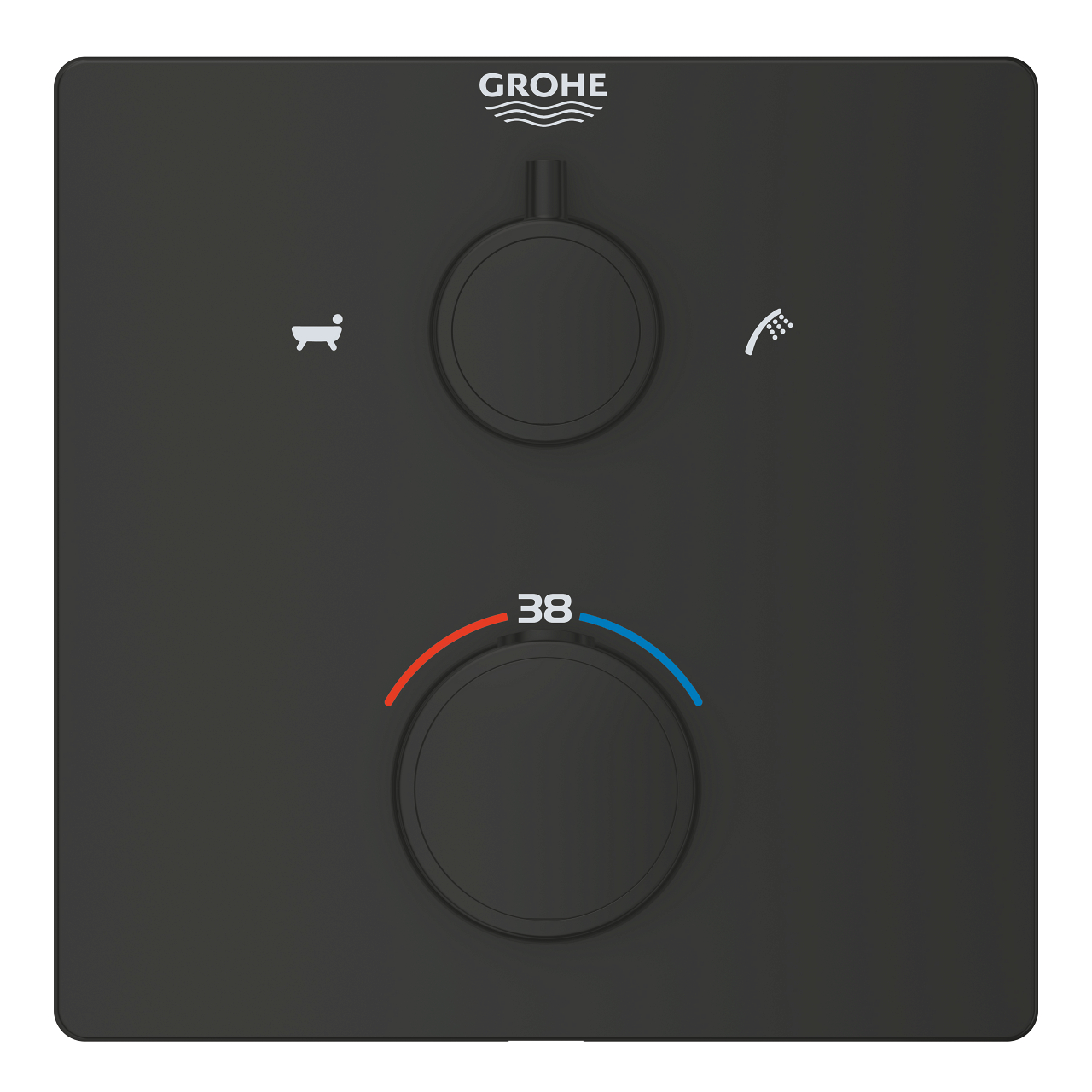 Grohtherm Safety bath tub mixer for 2 outlets with integrated shut off ...