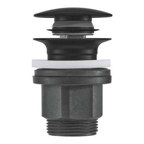 Waste set with push-open plug