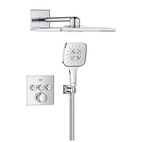 Grohtherm SmartControl Podtynkowy zestaw prysznicowy z deszczownicą Rainshower SmartActive 310 Cube