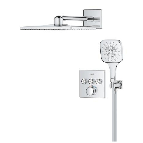 Grohtherm SmartControl Podtynkowy zestaw prysznicowy z deszczownicą Rainshower SmartActive 310 Cube