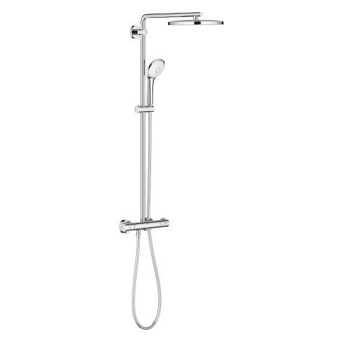 Shower system with thermostat for wall mounting