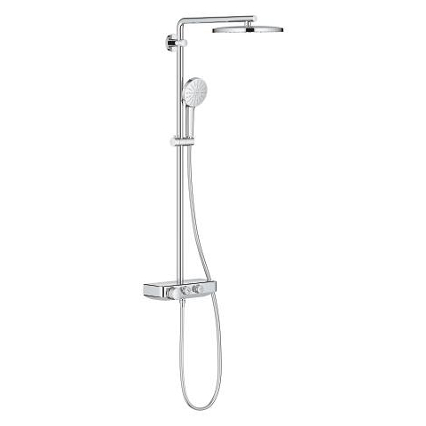 Shower system with thermostat for wall mounting