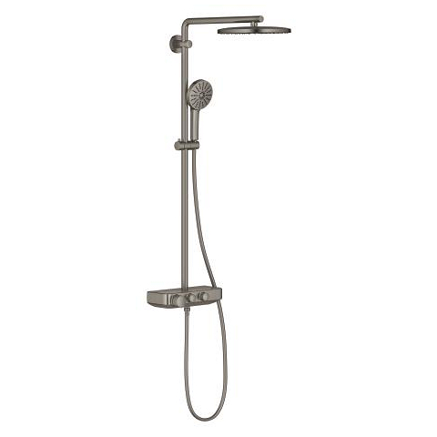 Shower system with thermostat for wall mounting