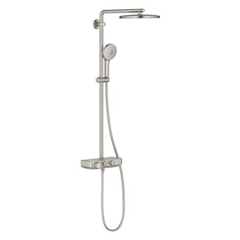 Shower system with thermostat for wall mounting