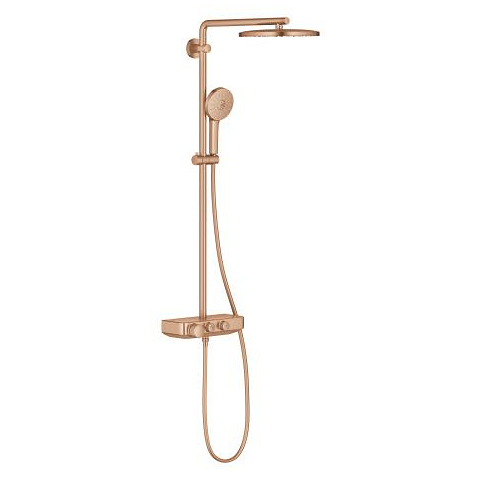 Shower system with thermostat for wall mounting
