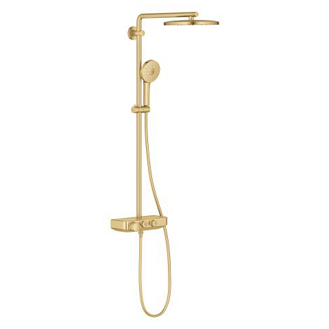 Shower system with thermostat for wall mounting