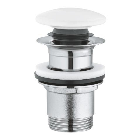 Waste set with push-open plug