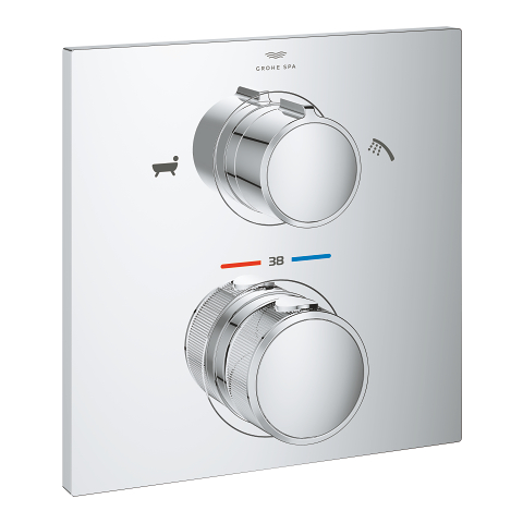 Allure Thermostat for concealed installation with 2-way diverter hand shower/bath filler