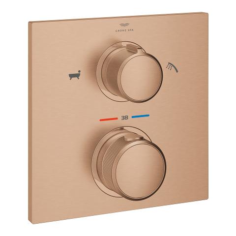 Allure Thermostat for concealed installation with 2-way diverter hand shower/bath filler