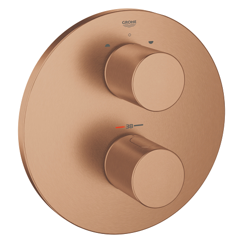 Thermostat with integrated 2-way diverter for bath or shower with more than one outlet