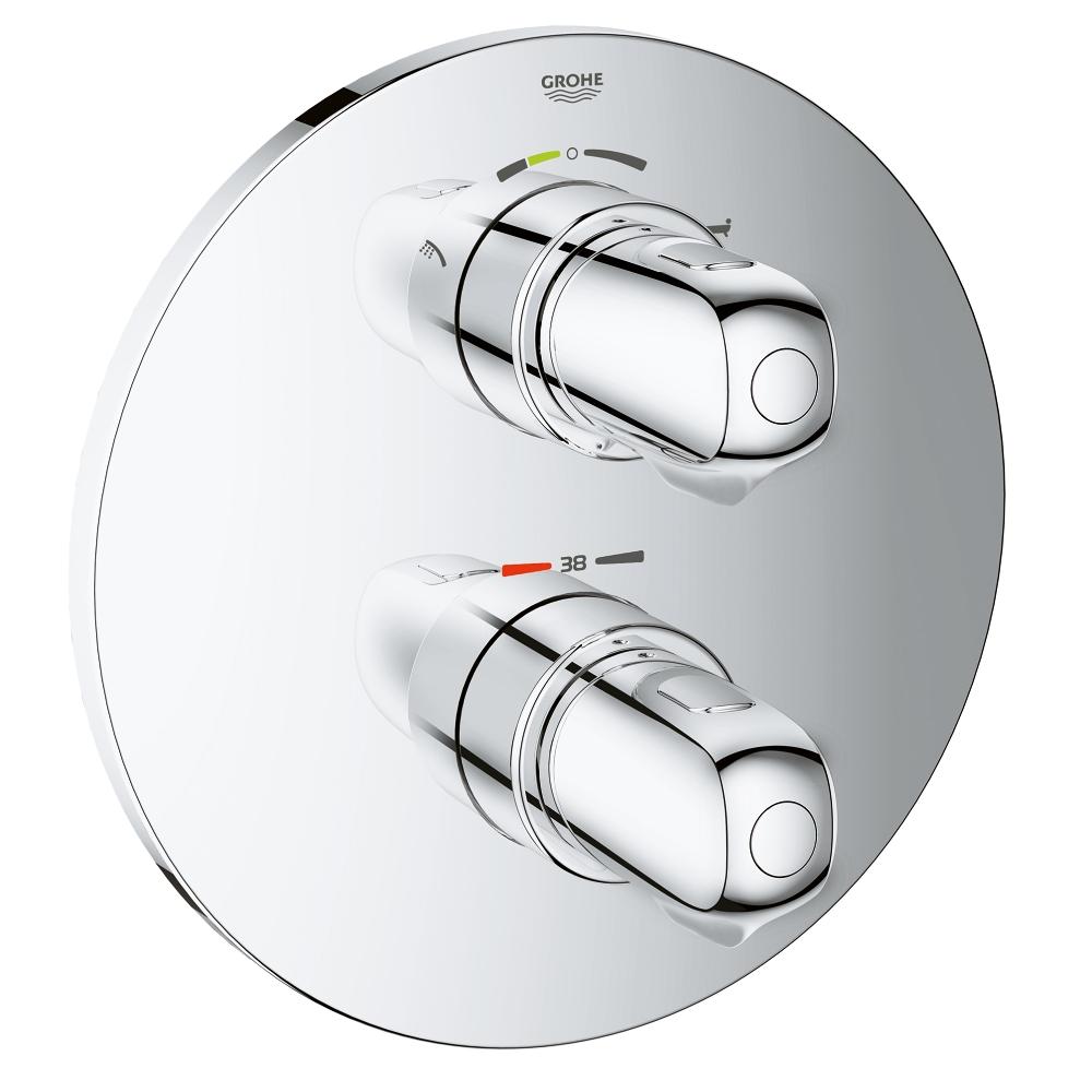 Thermostatic bath mixer with integrated 2-way diverter