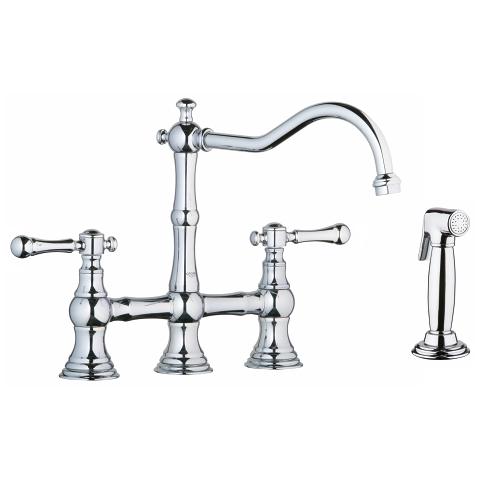 Bridgeford Two handle sink mixer with side spray