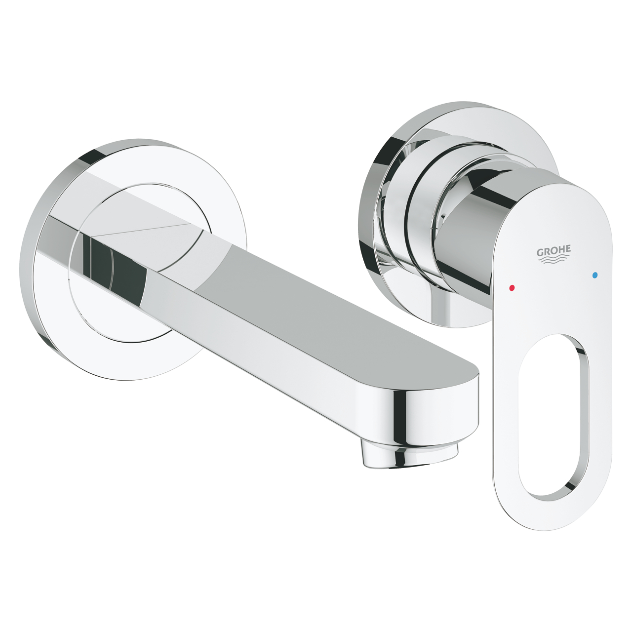 Old Bauloop 2-Hole Wall Mount Basin Mixer Complete