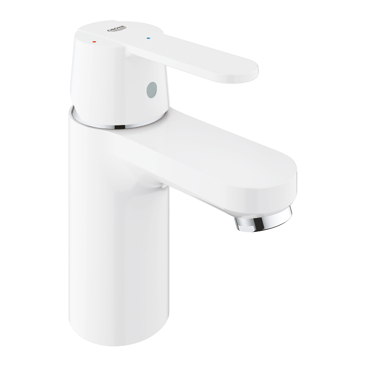 Get - Robinet de lavabo taille S avec bonde de vidage clic-clac - Économie d'énergie - Blanc mat 1