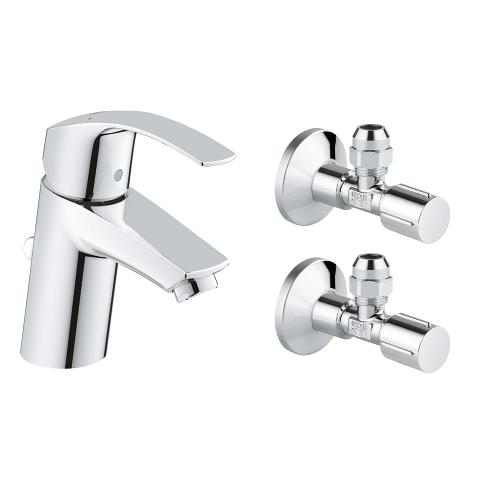 Single-lever basin mixer with angle valves, 1/2″