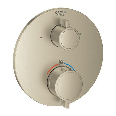 Thermostatic mixer for 2 outlets with integrated shut off/diverter valve