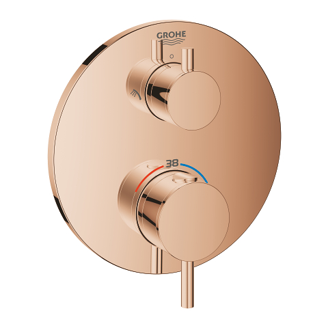 Dusjbatteri m/ termostat for 2 uttak med integrert avstegning/avledningsventil