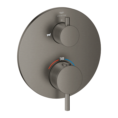 Mitigeur de bain thermostatique pour SmartBox, pour 2 sorties avec robinet d\'arrêt / inverseur intégré