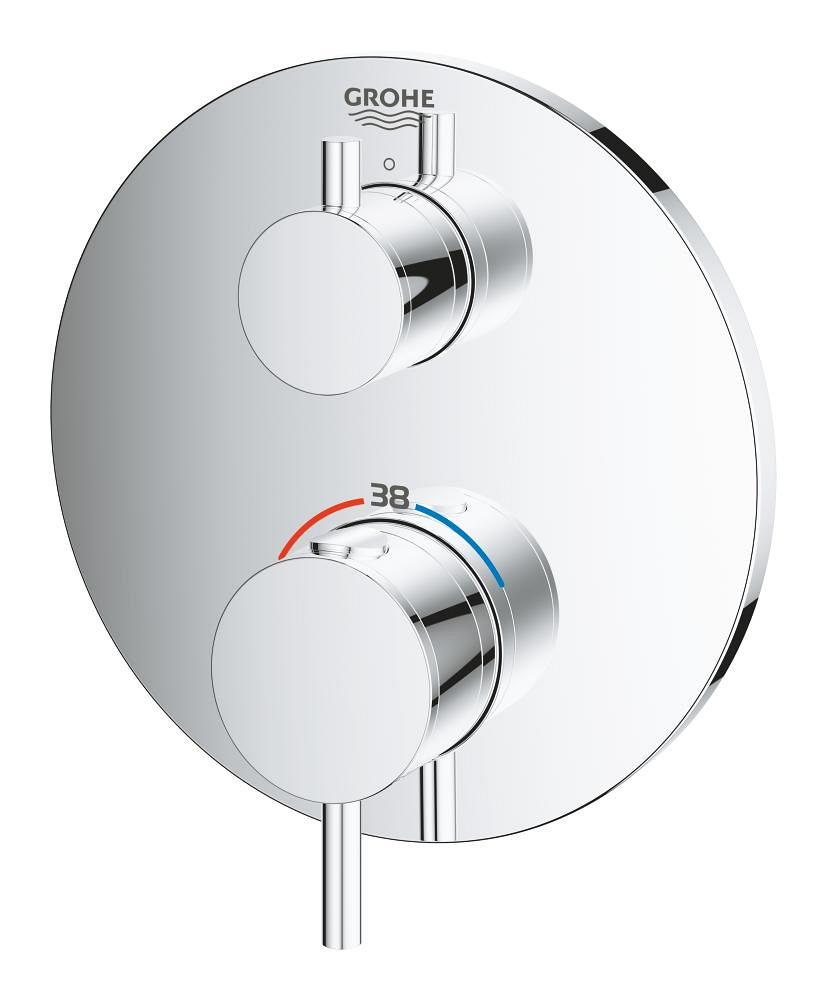Thermostatic mixer for 1 outlet with shut off valve