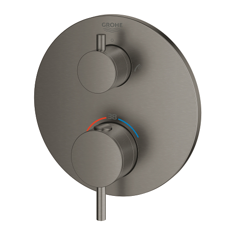 Atrio Unitate de mixare cu termostat pentru cadă cu 2 ieșiri cu ventil de închidere/deviere integrat
