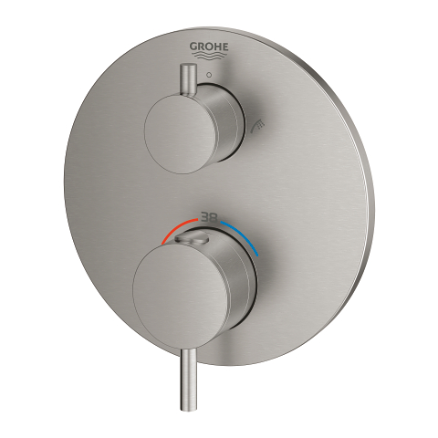Atrio Badekarbatteri m/ termostat for 2 uttak med integrert avstegning/avledningsventil