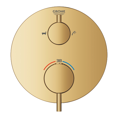 Atrio Термостатичний змішувач на ванну на 2 виходи із вбудованим запірним клапаном/розподільчий клапан