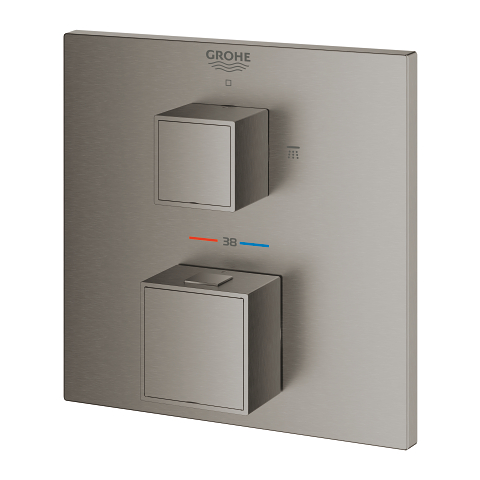 Grohtherm Cube Unitate de mixare cu termostat pentru duș cu 2 ieșiri cu ventil de închidere/deviere integrat