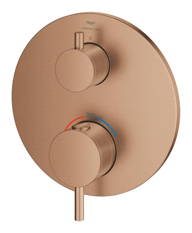 Atrio Thermostatic shower mixer for 2 outlets with integrated shut 
