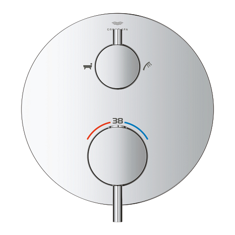 Atrio Mitigeur de bain thermostatique pour SmartBox, pour 2 sorties avec robinet d'arrêt / inverseur intégré