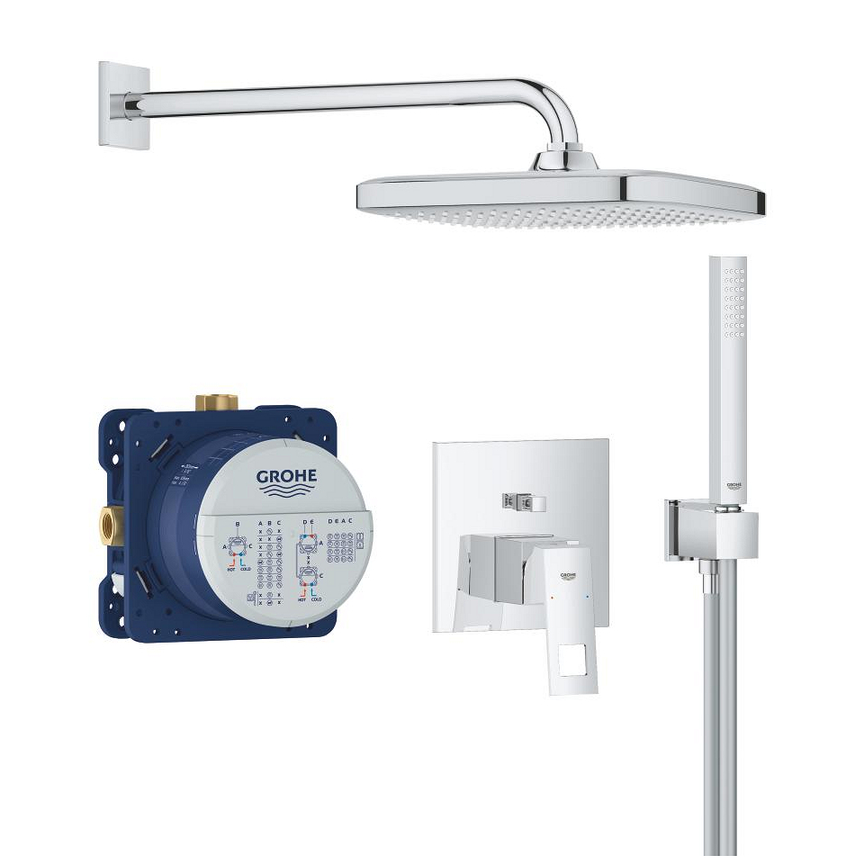 Eurocube Concealed shower system with Tempesta 250 Cube | GROHE