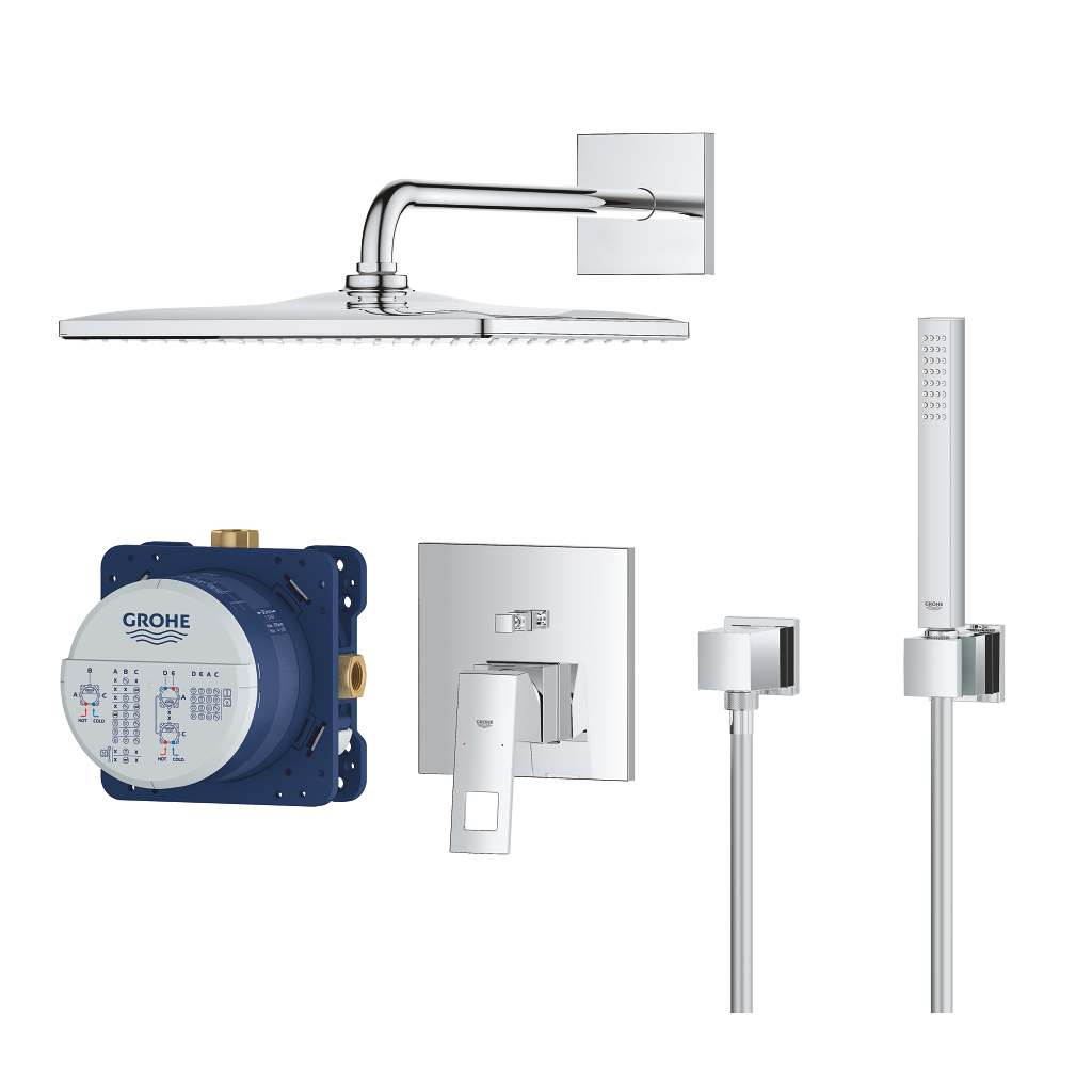 Eurocube Concealed shower system with Rainshower Mono 310 Cube GROHE