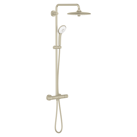 Shower system with thermostatic mixer for wall mounting