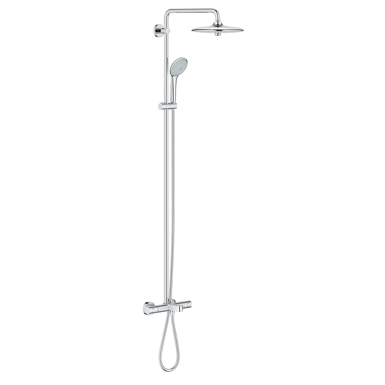 Euphoria System 260 Shower system with bath thermostat for wall