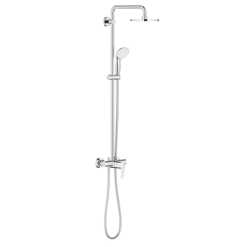 Shower system with single lever mixer for wall mounting