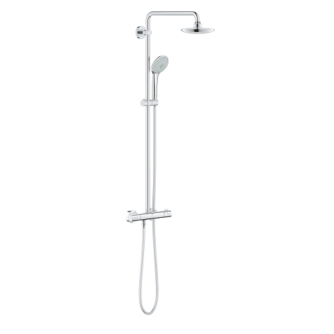 Shower system with thermostat for wall mounting