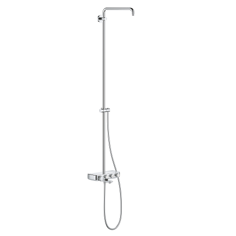 Shower system with bath thermostat for wall mounting