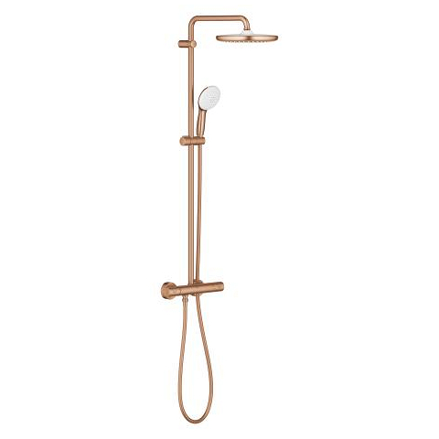 Shower system with thermostat for wall mounting