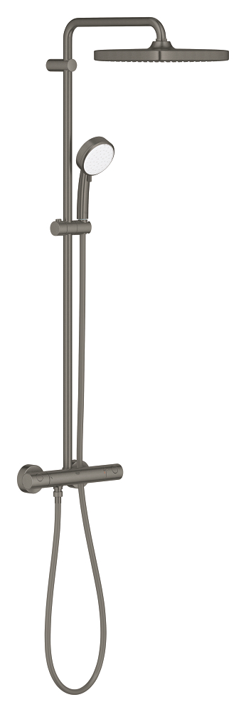 Shower system with thermostat for wall mounting